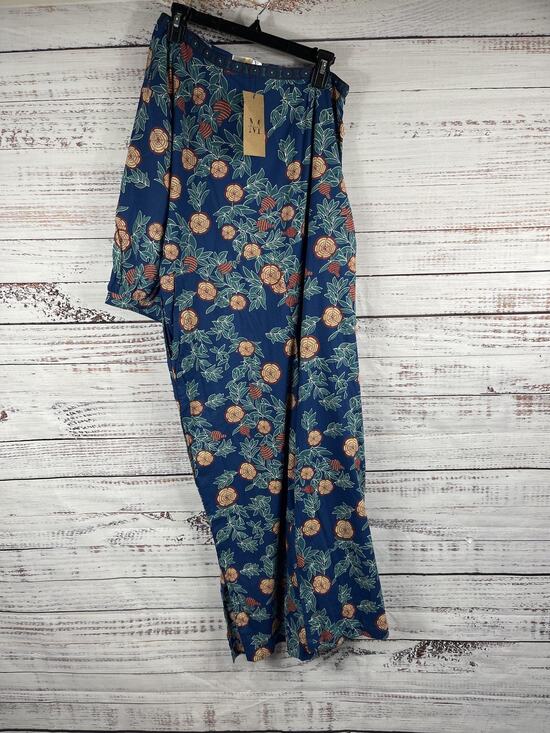 Meyer's Pants - Meyer's Jumpsuit Womens Medium Blue Citrus Floral Print Long Sleeve Pockets Boho
